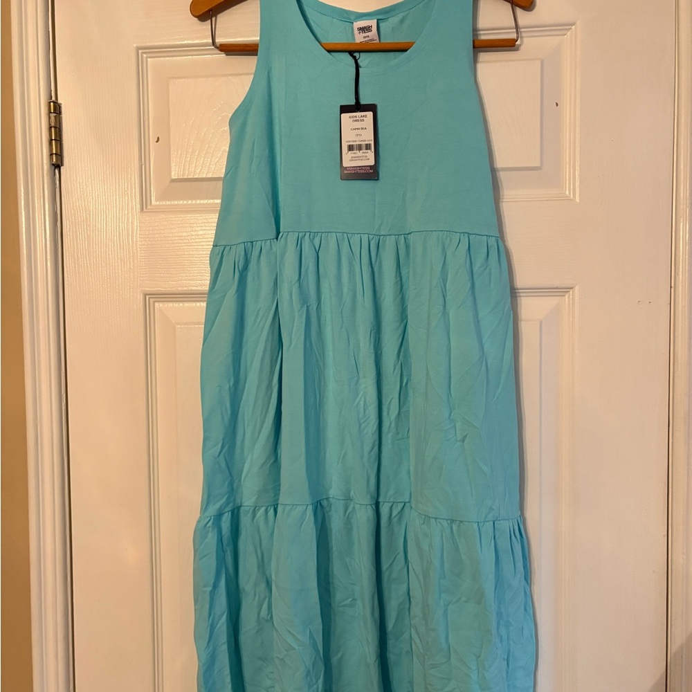 Smash + Tess Sleeveless Tiered Aqua Girl’s Dress